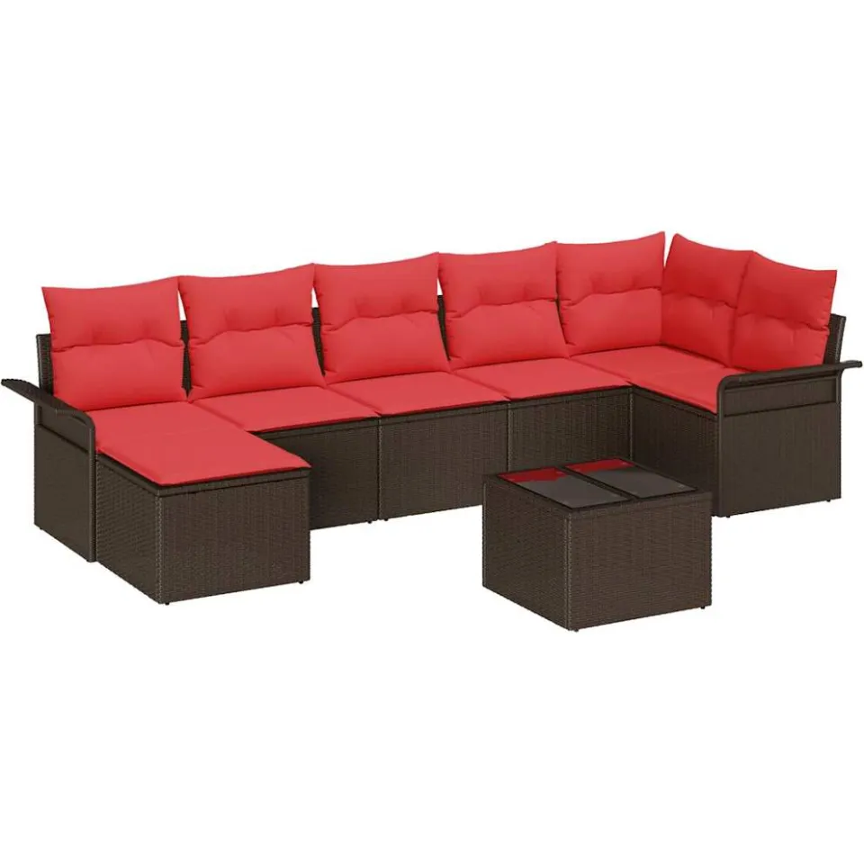 vidaXL Tuin Sofa Set 8 st Bruin poly rattan
