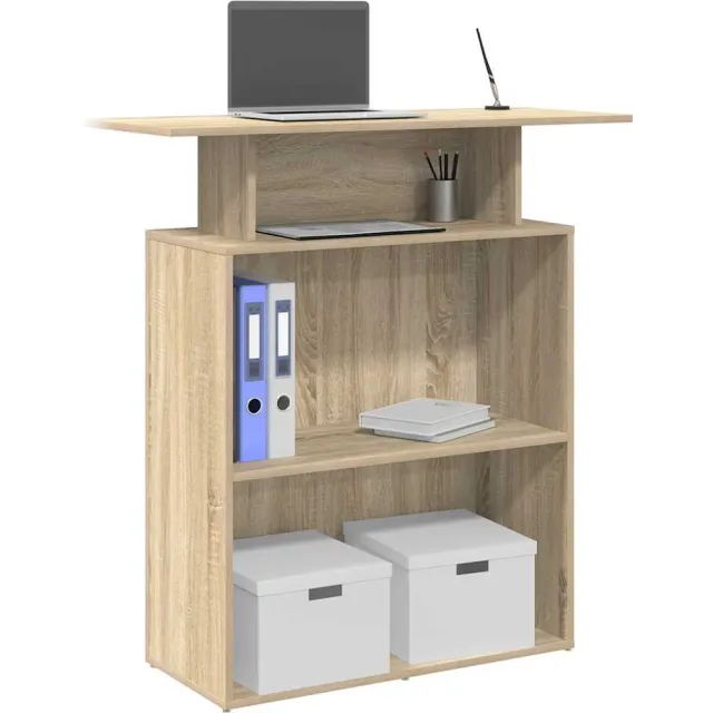 vidaXL Receptiebalie Sonoma Eiken 100x40x104 cm Bewerkt Hout Bruin