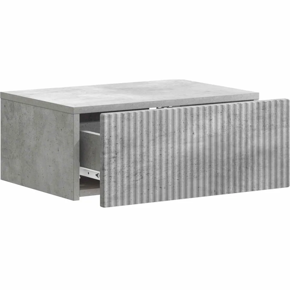 vidaXL Wandbeugel Bedkast Betongrijs 49 x 34,5 x 20 cm Bewerkt hout grijs, foto 3
