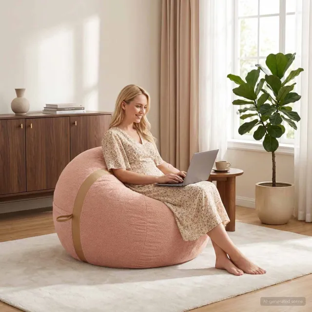 vidaXL Zitzakstoel Roze 124 x 96 x 96 cm corduroy