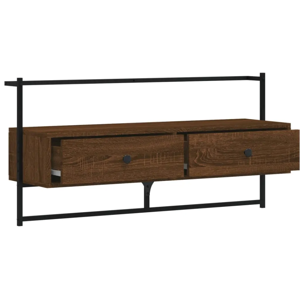 vidaXL Tv-meubel wandgemonteerd 100,5x30x51 cm hout bruin eikenkleur