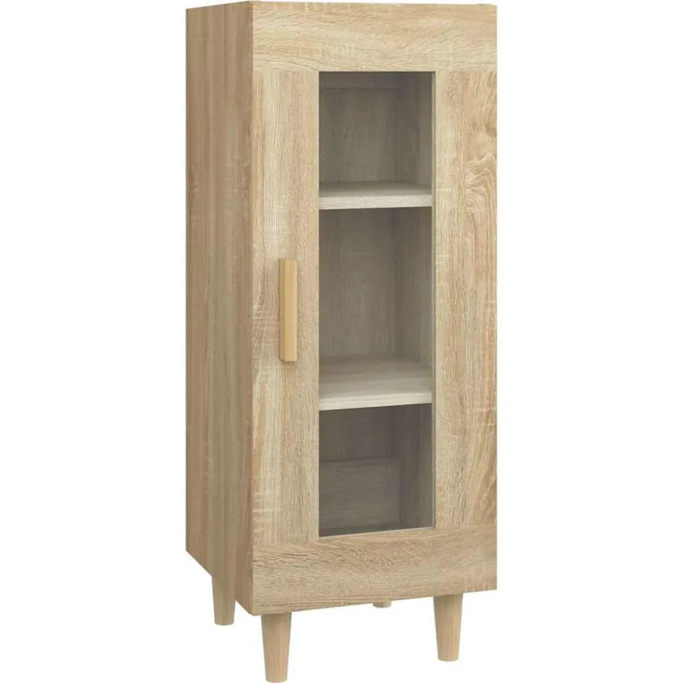 vidaXL Dressoir 34,5x34x90 cm bewerkt hout sonoma eiken Bruin