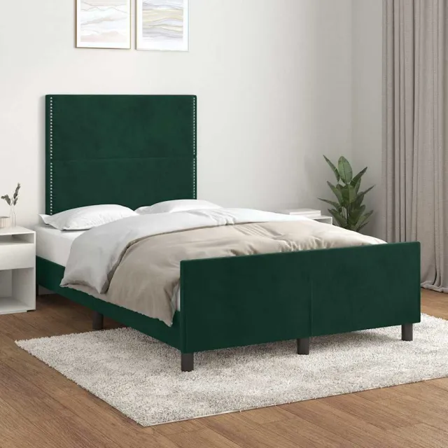 vidaXL Bedframe zonder matras 120x200 cm fluweel donkergroen groen