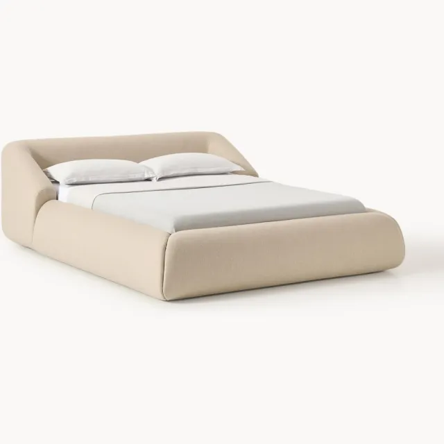 Westwing Collection Gestoffeerd bed Sofia Beige