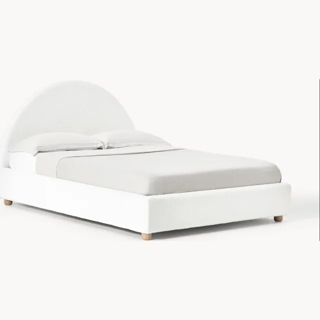 Westwing Collection Gestoffeerd teddybed Ebba met opbergruimte Wit