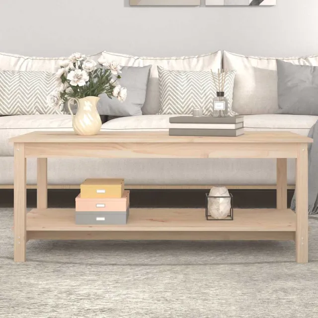 vidaXL Salontafel 110x55x45 cm massief grenenhout bruin, foto 2