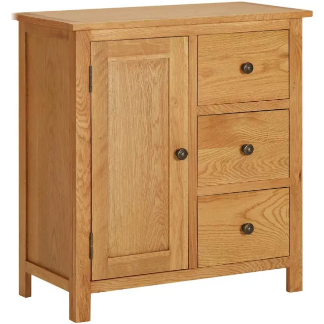 vidaXL Kast 70x35x75 cm massief eikenhout Bruin