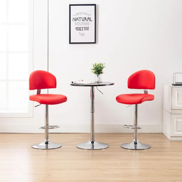 vidaXL Barstoelen 2 st kunstleer rood, foto 2