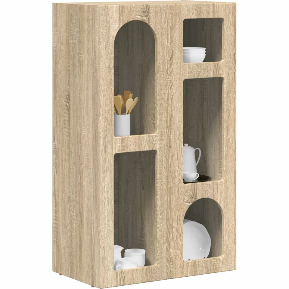 vidaXL Dressoir ELST Sonoma Eiken 59 x 35 x 100,5 cm Bewerkt hout Bruin
