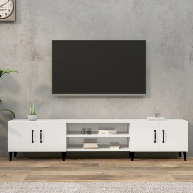 vidaXL Tv-meubel 180x31,5x40 cm bewerkt hout hoogglans wit, foto 2