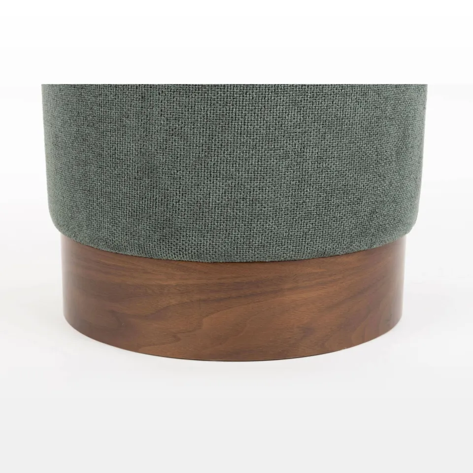 Dutchbone Bellevue Poef Rond Groen, foto 3