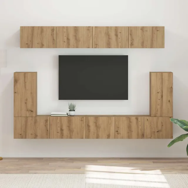 vidaXL Tv-meubelset 5 st Artisan Eiken Bewerkt hout Bruin