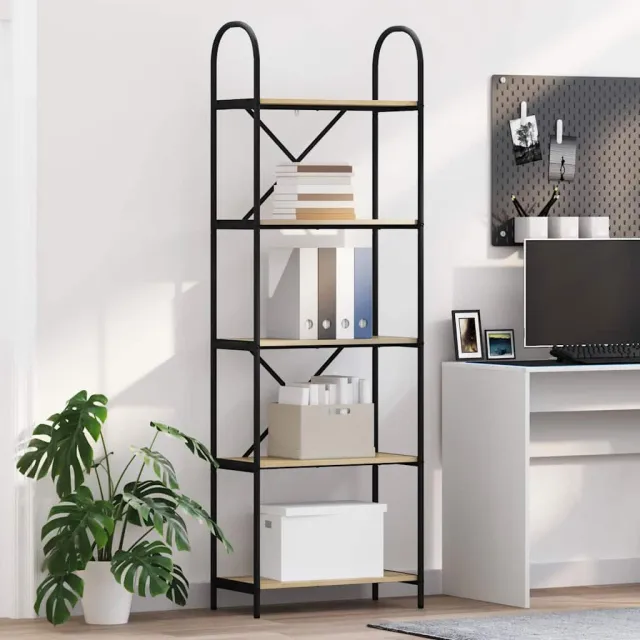 vidaXL Boekenkast 5-laags 60 x 30 x 183 cm Bewerkt hout Sonoma Eiken Bruin