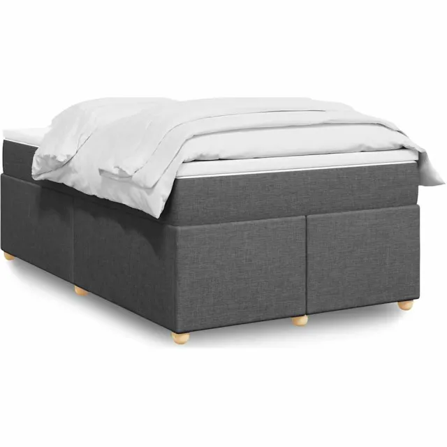 vidaXL Boxspring met matras stof donkergrijs 120x190 cm grijs