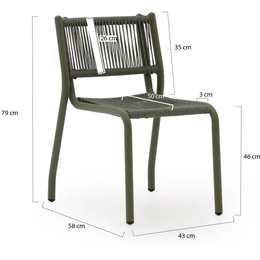 Manifesto Furniture Manifesto Misurina dining tuinstoel stapelbaar groen, foto 2