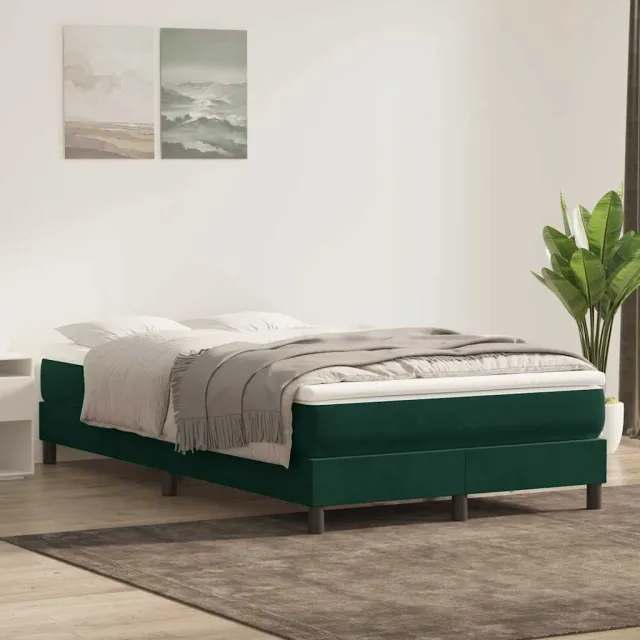 vidaXL Boxspring zonder matras fluweel donkergroen 120x220 cm