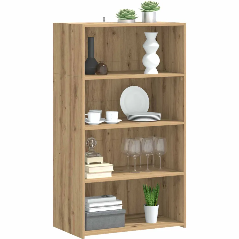 vidaXL Hoge kast Artisanaal eiken 70 x 41 x 124 cm Bewerkt hout, foto 3