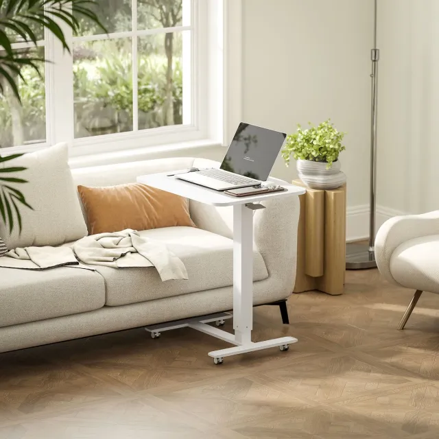MODFU Sta-Bureau - Hoogteverstelbaar - C-Vormig - Op Wielen - Wit - 65 X 48 Cm