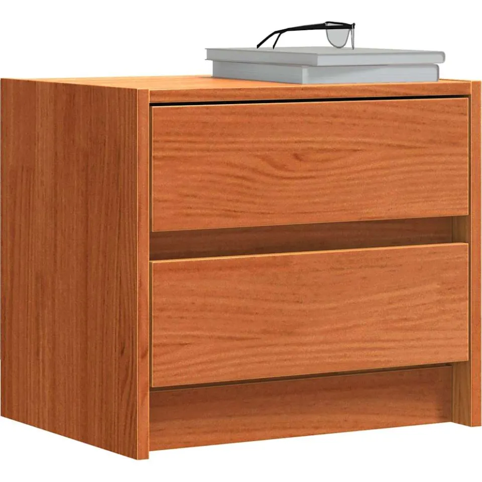 vidaXL Nachtkastjes 2 st Wasbruin 40 x 30.5 x 35.5 cm Grenenhout