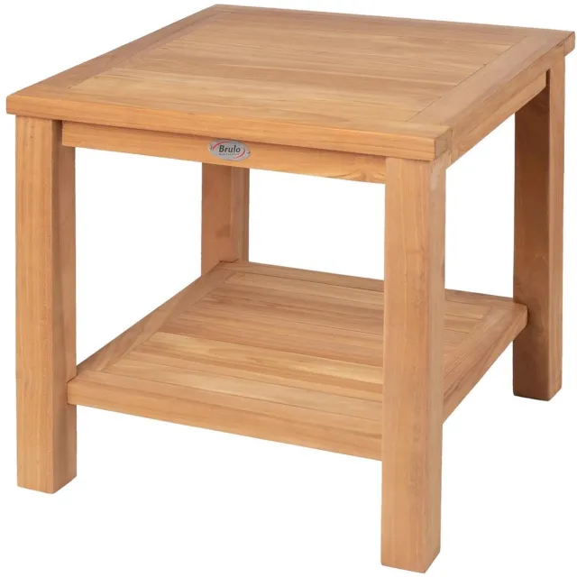 Brulo Teak -lounge - Tuintafel - 70 x 70 cm - bijzettafel - tuin_ - tafel Bruin
