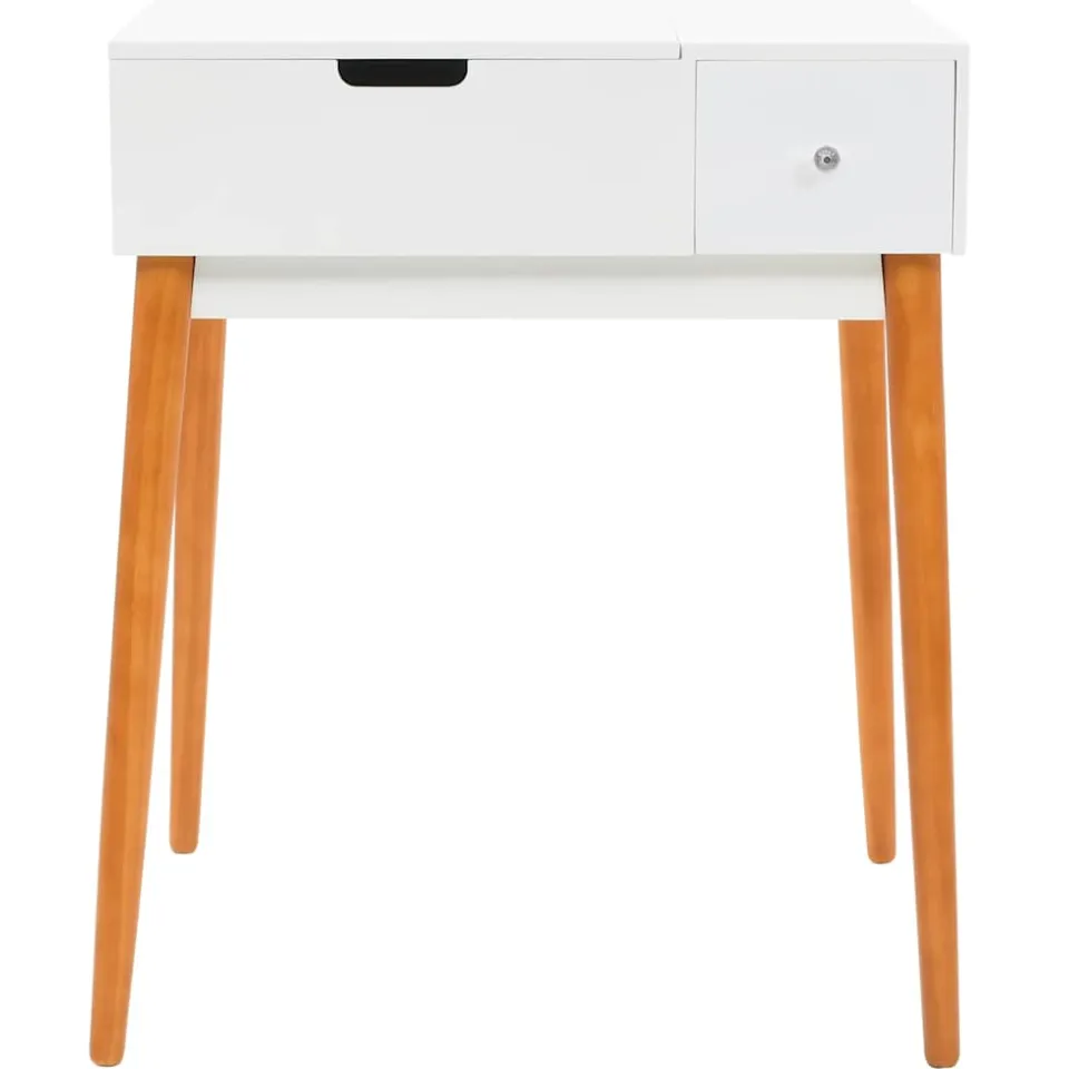 vidaXL Kaptafel met spiegel 60x50x86 cm MDF wit, foto 3