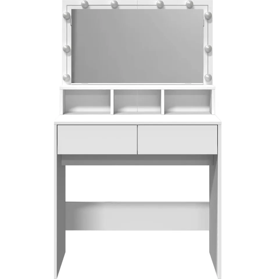 vidaXL Kaptafel met LED 80x41x134,5 cm wit, foto 4