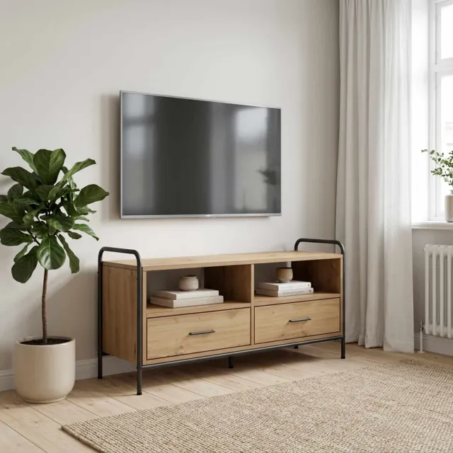 vidaXL Tv-meubel 67,5 x 33 x 50 cm Artisanaal eiken Bewerkt hout, foto 2