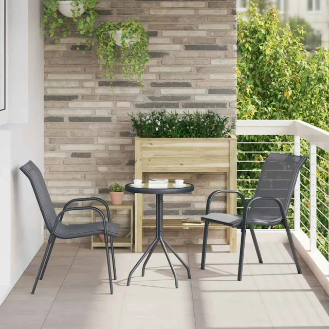 vidaXL Tuin Bistro Set 3 st Grijs Staal