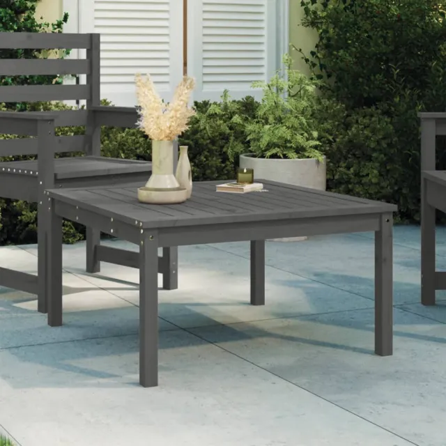vidaXL Tuintafel 82,5x82,5x45 cm massief grenenhout grijs, foto 2
