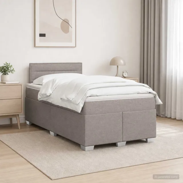 vidaXL Boxspringbed met matras Taupe 120 x 190 cm Stof