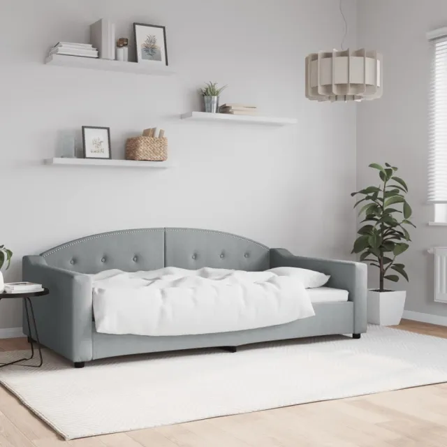 vidaXL Slaapbank 100x190 cm stof lichtgrijs grijs