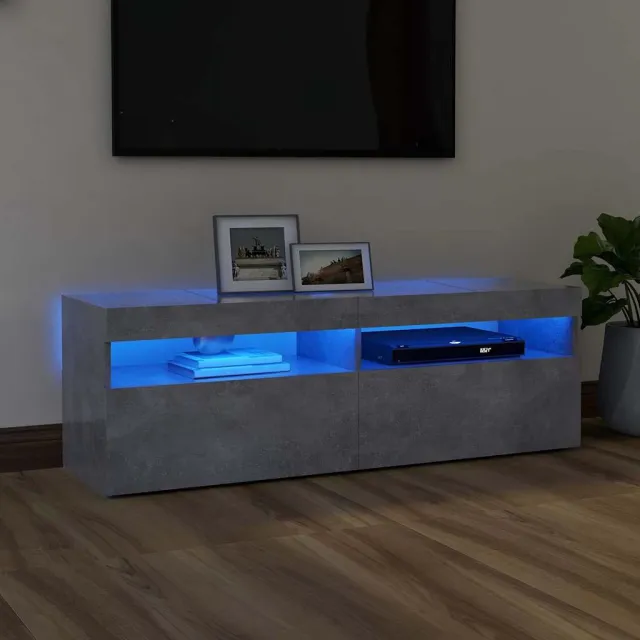 vidaXL Tv-meubel met LED-verlichting 120x35x40 cm betongrijs grijs, foto 2
