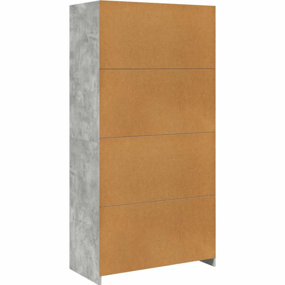 vidaXL Kledingkast 100x50x200 cm bewerkt hout betongrijs grijs, foto 3