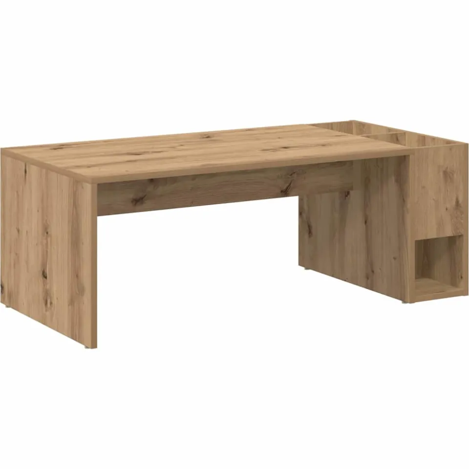 vidaXL Salontafel Artisan Eiken 101,5 x 50 x 37 cm Bewerkt hout, foto 3