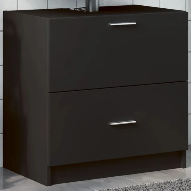 vidaXL Wastafelkast 59x37x59 cm bewerkt hout zwart, foto 2