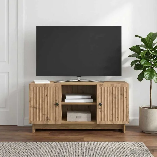 vidaXL TV-kast 102 x 34,5 x 50 cm Artisanaal eiken Bewerkt hout Bruin