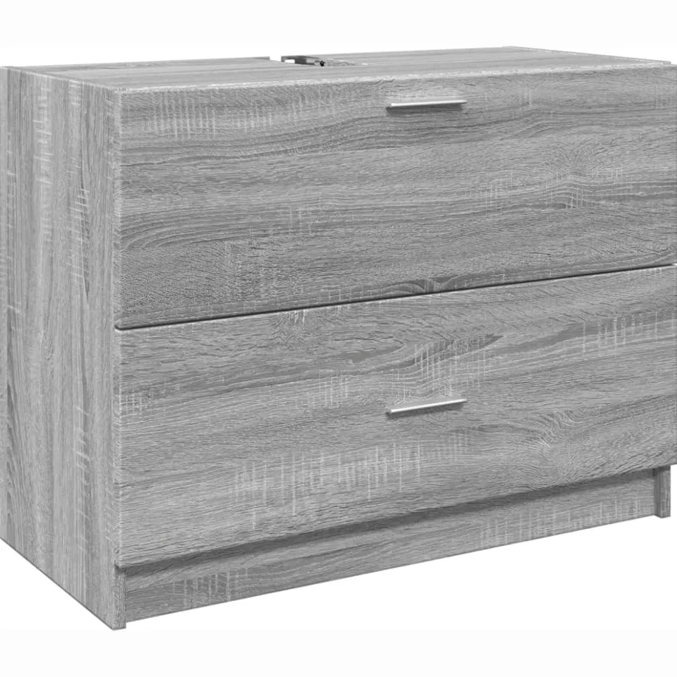 vidaXL Wastafelkast 78x37x59 cm bewerkt hout grijs sonoma eikenkleurig