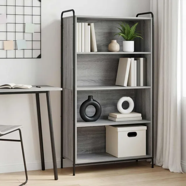 vidaXL Boekenkast 55,5 x 33 x 174 cm Bewerkt hout Grijs Sonoma, foto 2