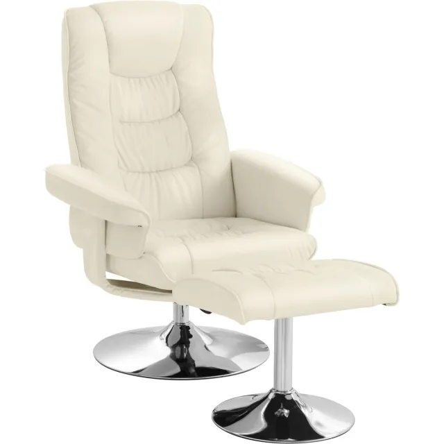 Notio Living Springfield-Ligstoel & Kruk - Crème Wit