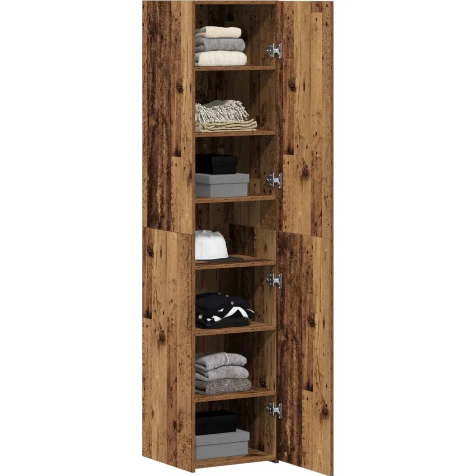vidaXL Hoge kast Oudhout 40 x 42,5 x 185 cm Bruin