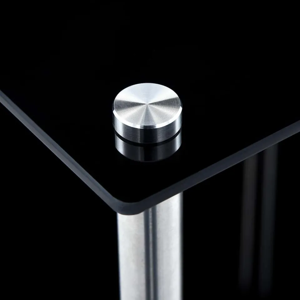 vidaXL Kastje 4-laags 40x40x100 cm gehard glas zwart, foto 3
