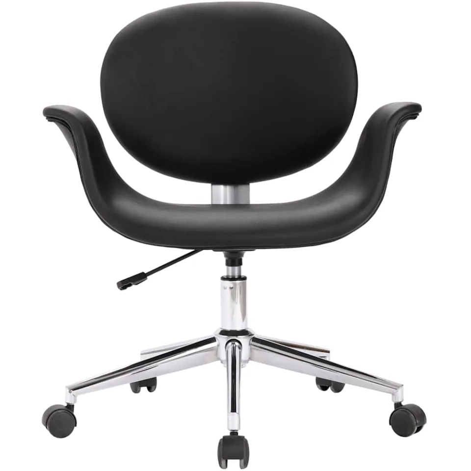 vidaXL Eetkamerstoelen draaibaar 2 st kunstleer zwart