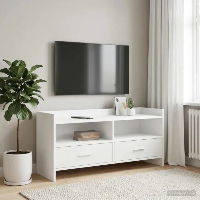 vidaXL TV-kast 100 x 33 x 47 cm Wit Bewerkt hout, foto 2