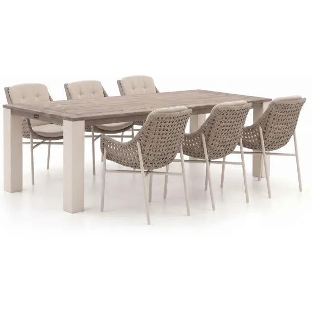 Manifesto Furniture Manifesto Novara/ROUGH-X 240cm dining tuinset 7-delig Bruin