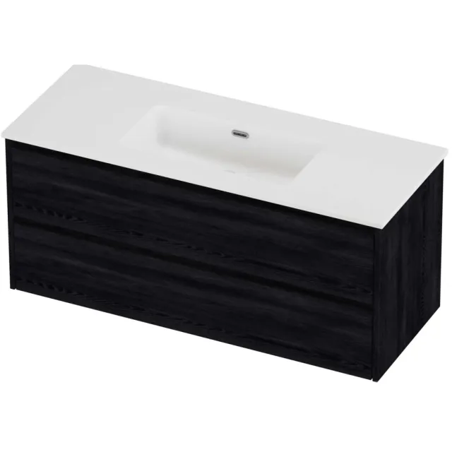 Proline Tribute Badmeubelset Porselein Elegant Enkel 120x46x54 cm Mat White Black Oak Eiken