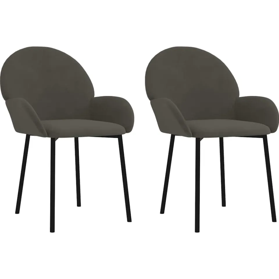 vidaXL Eetkamerstoelen 2 st fluweel donkergrijs