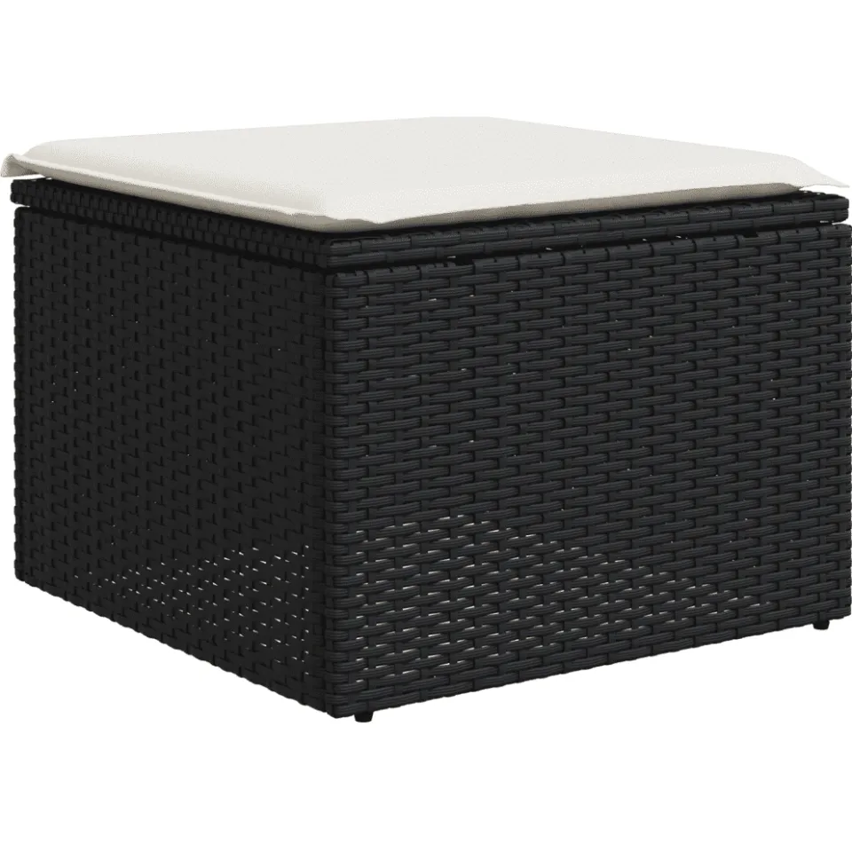 vidaXL 12-delige Loungeset met kussens poly rattan zwart, foto 4