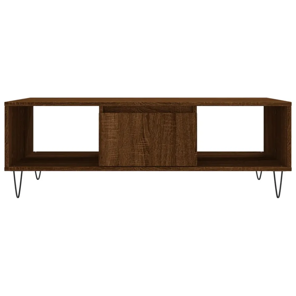 vidaXL Salontafel 104x60x35 cm bewerkt hout bruineiken