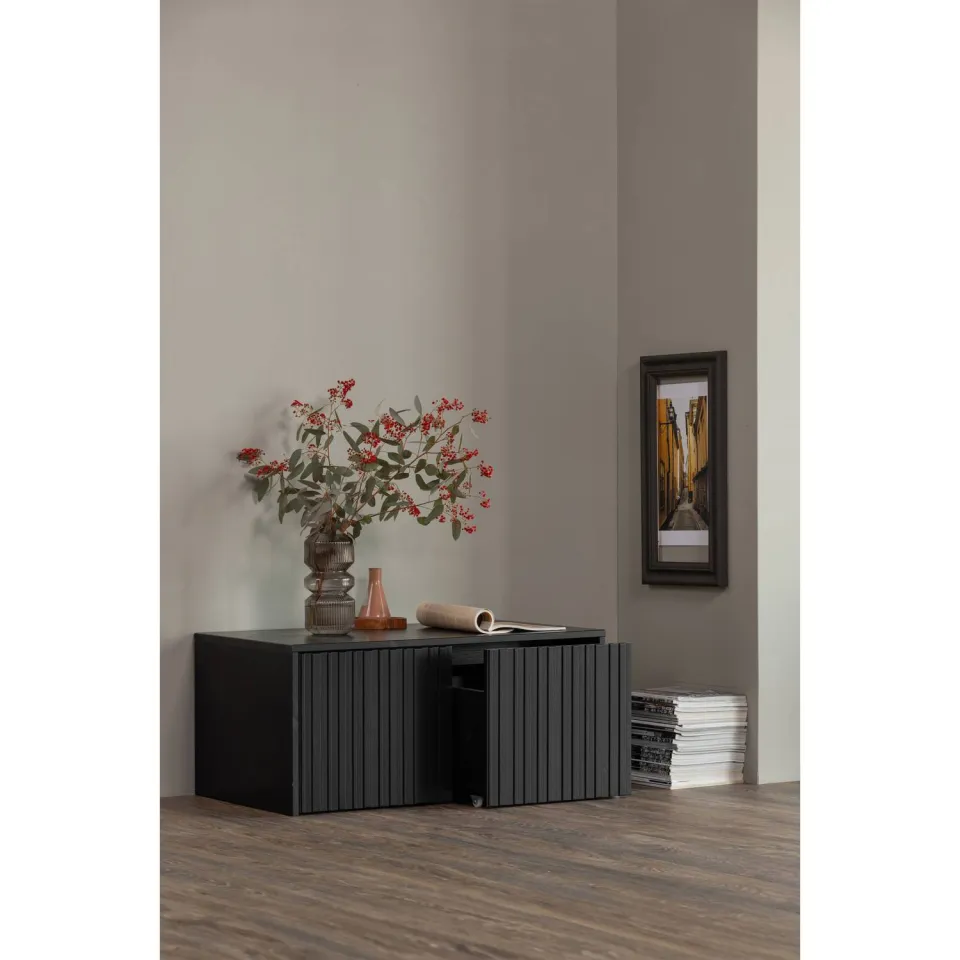 WOOOD New Gravure kistbank zwart, foto 3