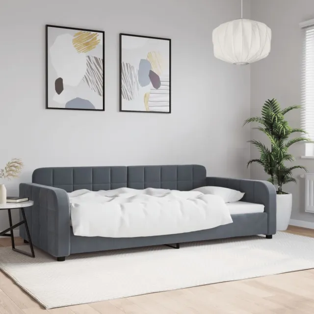 vidaXL Slaapbank 100x200 cm fluweel donkergrijs grijs